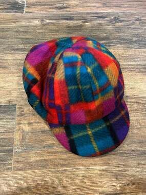 Marvel Vintage Multicolor Plaid Newsboy Baker Boy Cap
